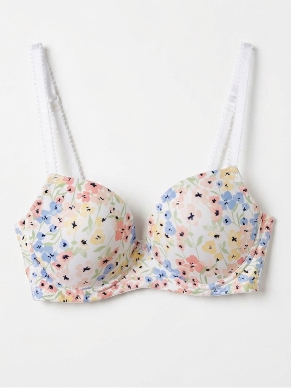 Laura Ashley Padded Underwire PushUp Bra Adjustable Strap Daisy Strap Detail 34B